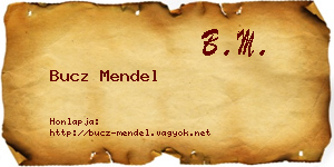 Bucz Mendel névjegykártya